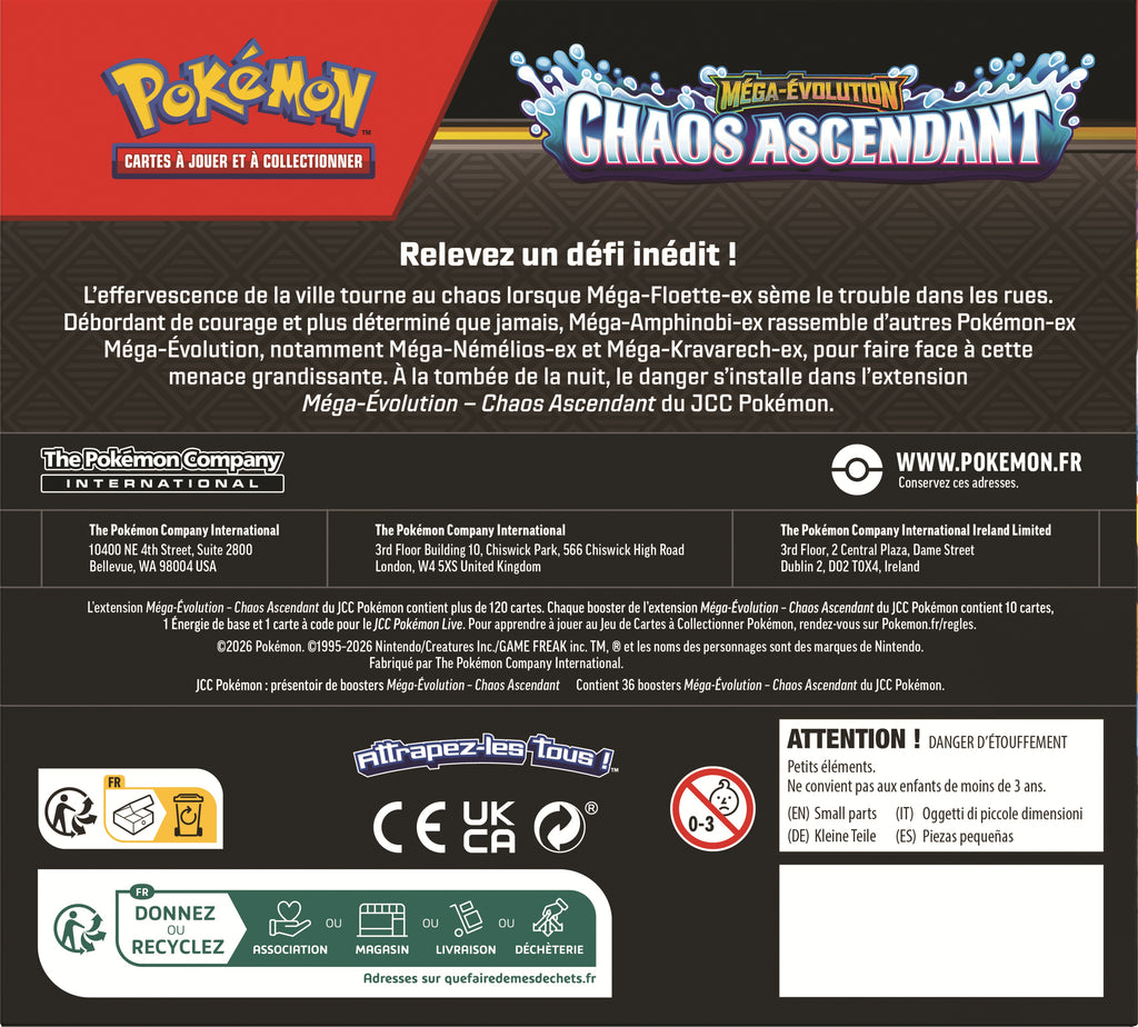 Pokémon ME04 – Chaos Ascendant : – Boîte de 36 Boosters