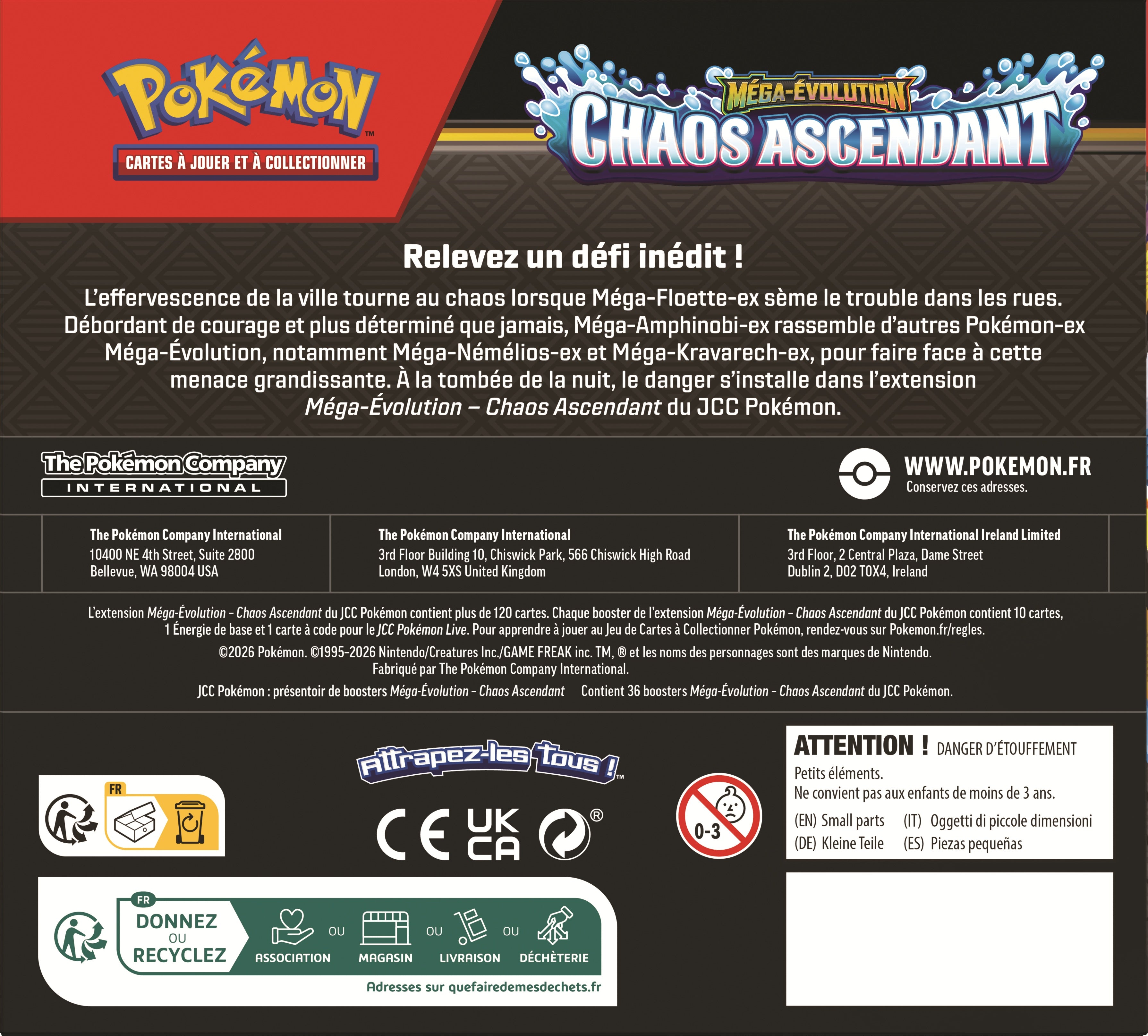 Pokémon ME04 – Chaos Ascendant : – Boîte de 36 Boosters