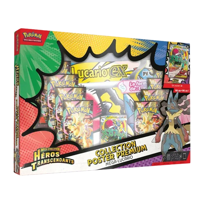 Pokémon - Coffret Collection Poster Premium Méga-Évolution - ME2.5 Héros Transcendants (coffret aléatoire) - FR