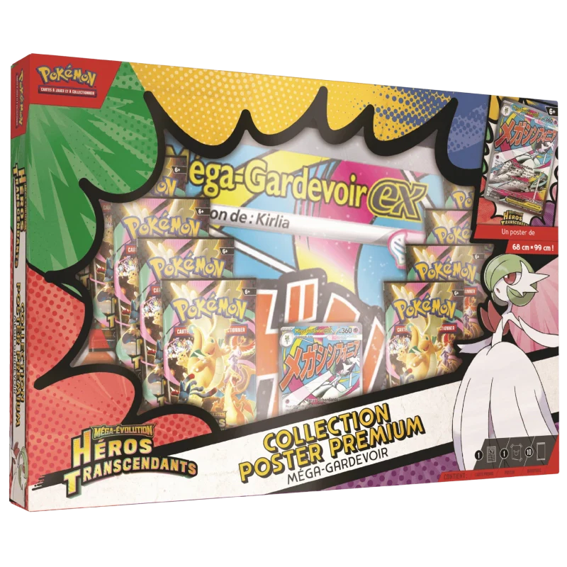 Pokémon - Coffret Collection Poster Premium Méga-Évolution - ME2.5 Héros Transcendants (coffret aléatoire) - FR